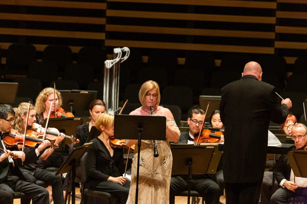 Amy Collins performing with the USF Orchestra